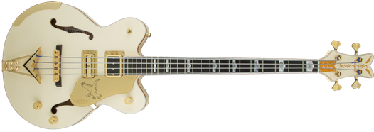 G6136B-TP Tom Petersson Signature Falcon™ 4-String Bass with Cadillac Tailpiece, Rumble’Tron™ Pickup, Aged White Lacquer