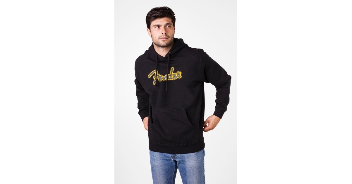 Size Color Fender© Yellow Stitch Logo Hoodie Black M Size Color Fender© Yellow Stitch Logo Hoodie Black M