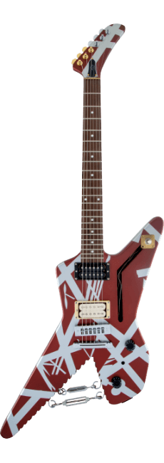 EVH Striped Series Shark Burgundy with Silver Stripes