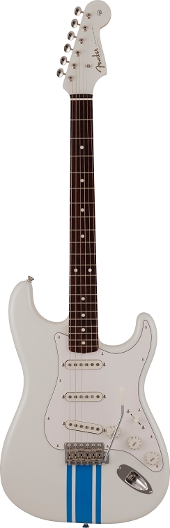 2023 Collection Made in Japan Traditional '60s Stratocaster® Olympic White with Blue Competition Stripe - 