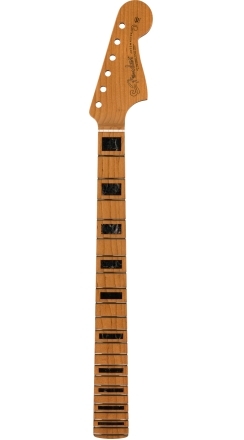 Roasted Jazzmaster Neck, Block Inlays, 22 Medium Jumbo Frets, 9.5" Radius, Modern C Shape - Natural