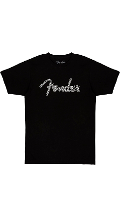 Fender&reg; Spaghetti Wavy Checker Logo Tee - Black