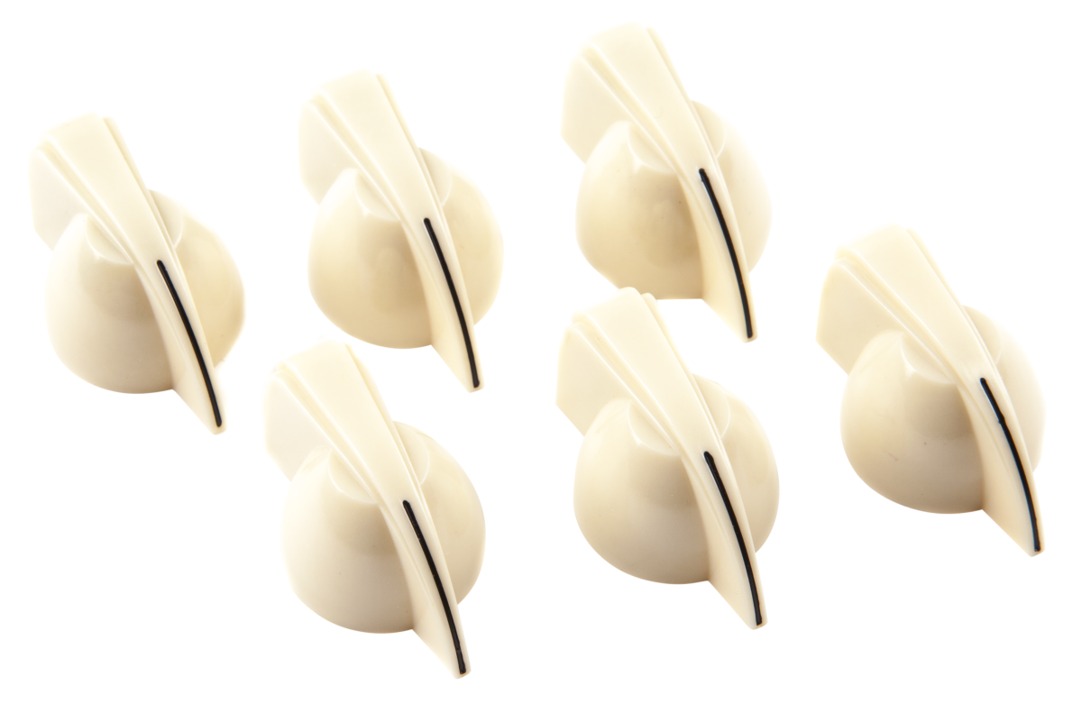 FENDER Chicken Head Amplifier Knobs, (6), Cream - 0058164049