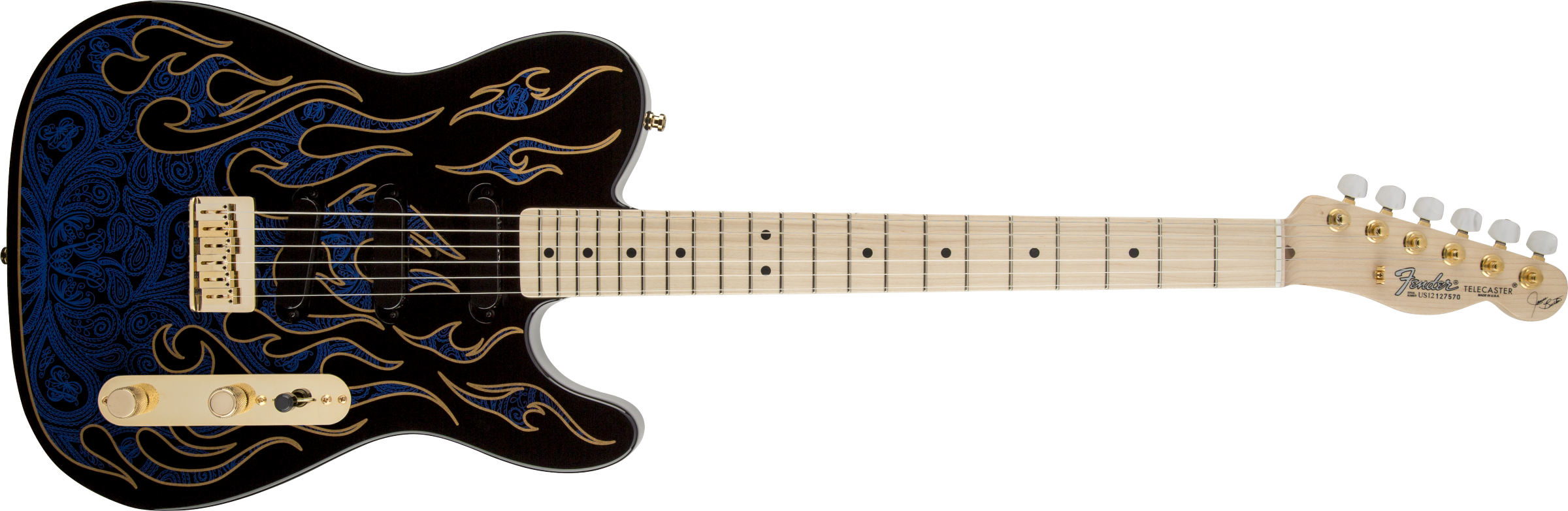 FENDER James Burton Telecaster, Maple Fingerboard, Blue Paisley Flames - 0108602888