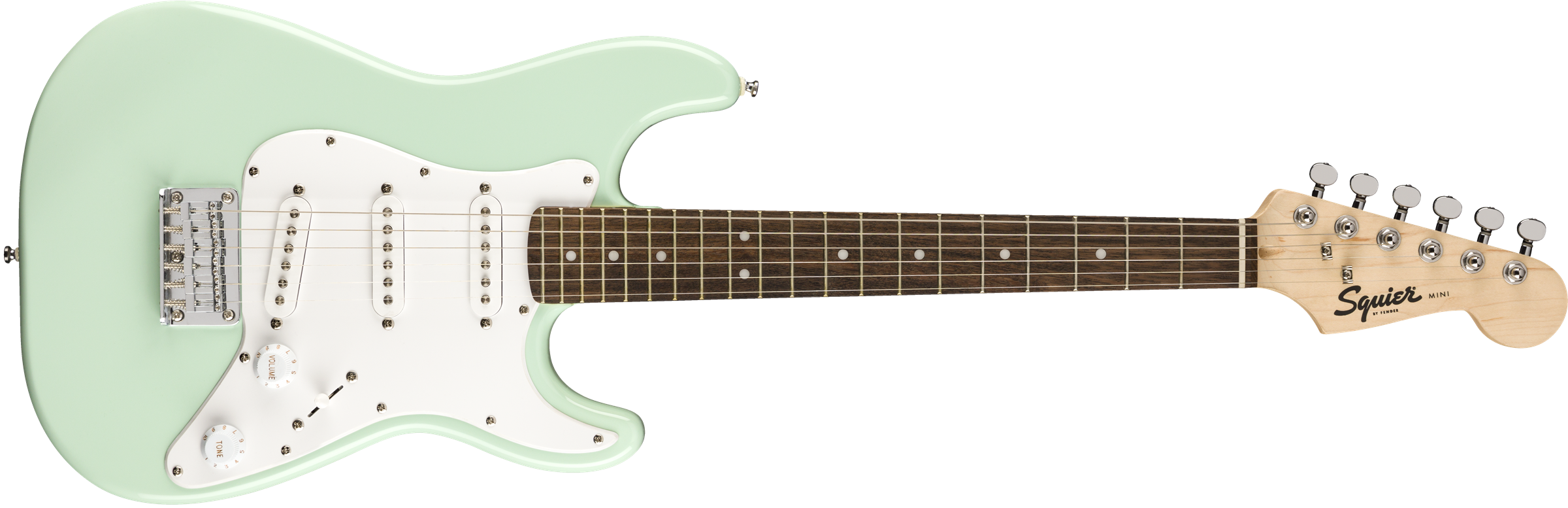 SQUIER Squier Fsr Mini Stratocaster, Laurel Fingerboard, White Pickguard, Surf Green - 0370121557