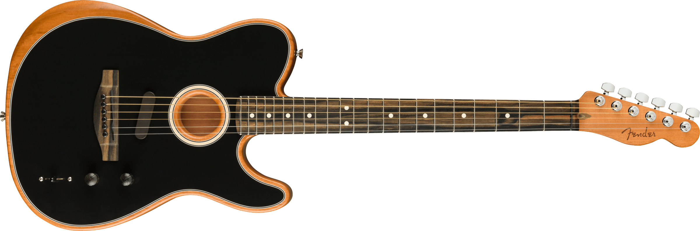 FENDER American Acoustasonic Telecaster, Ebony Fingerboard, Black - 0972013206