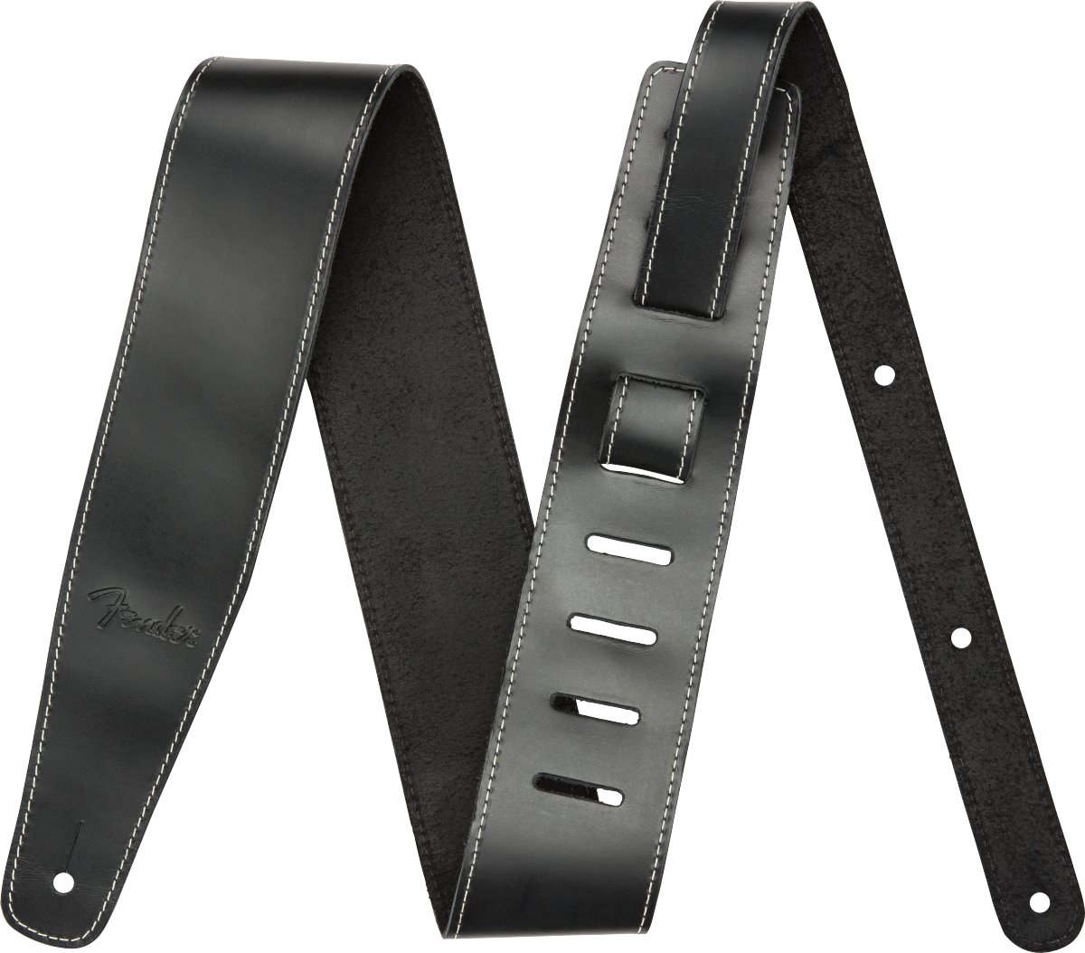 FENDER Broken-In Leather Strap, Black, 2.5 - 0990641006