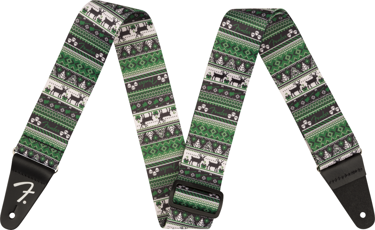 FENDER Ugly Xmas Sweater Strap, Green Fair Isle - 0990662021