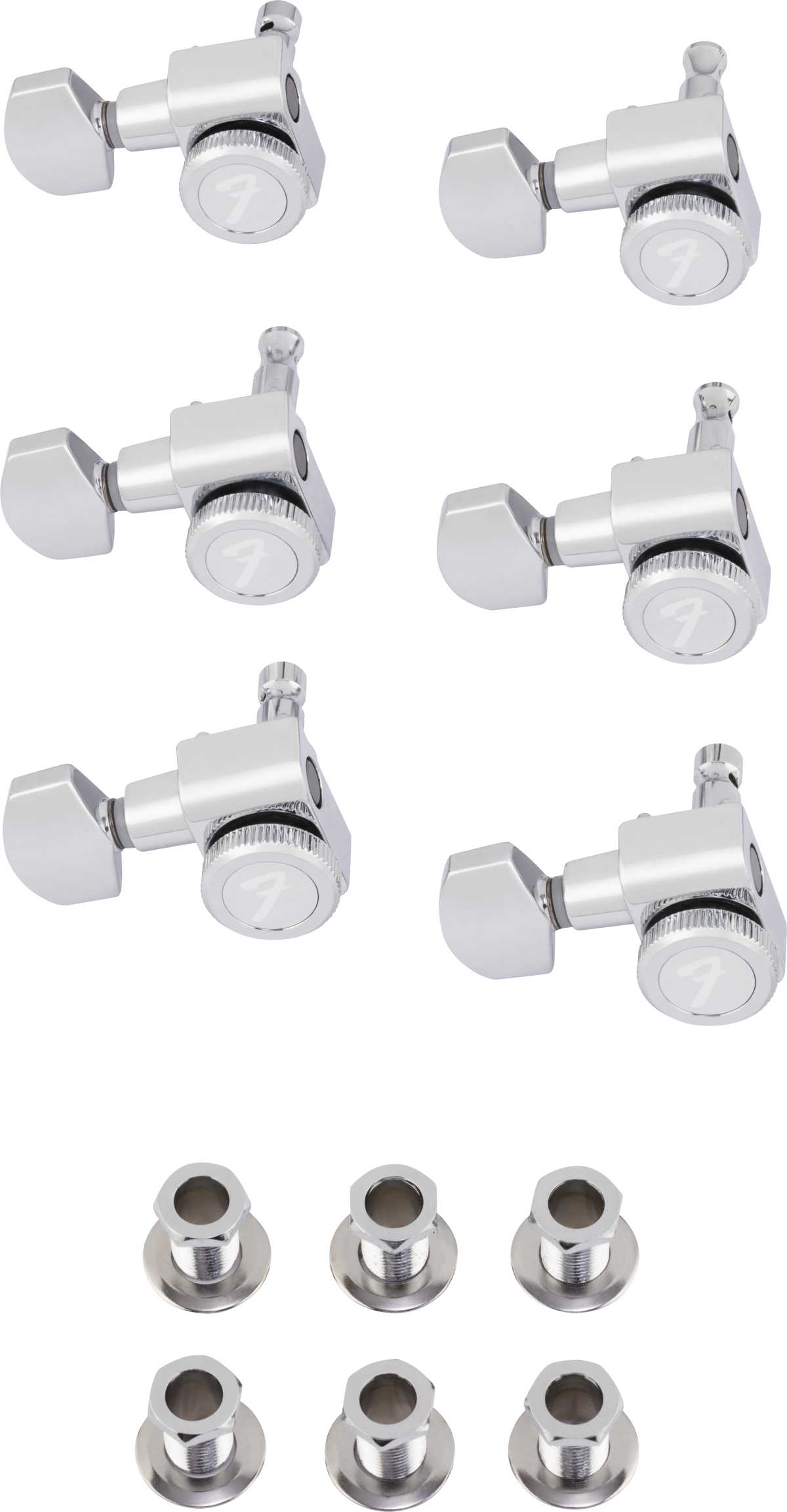 FENDER Locking Strat/Tele Staggered Tuning Machines, Left-Handed Polished Chrome (6) - 0990818102