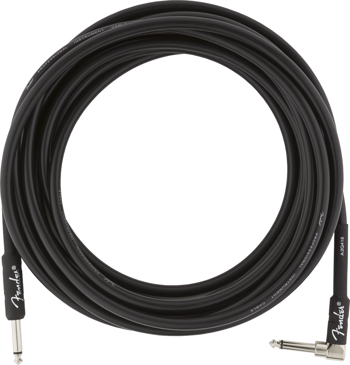 FENDER Professional Series Instrument Cable, Straight/Angle, 18.6, Black - 0990820019