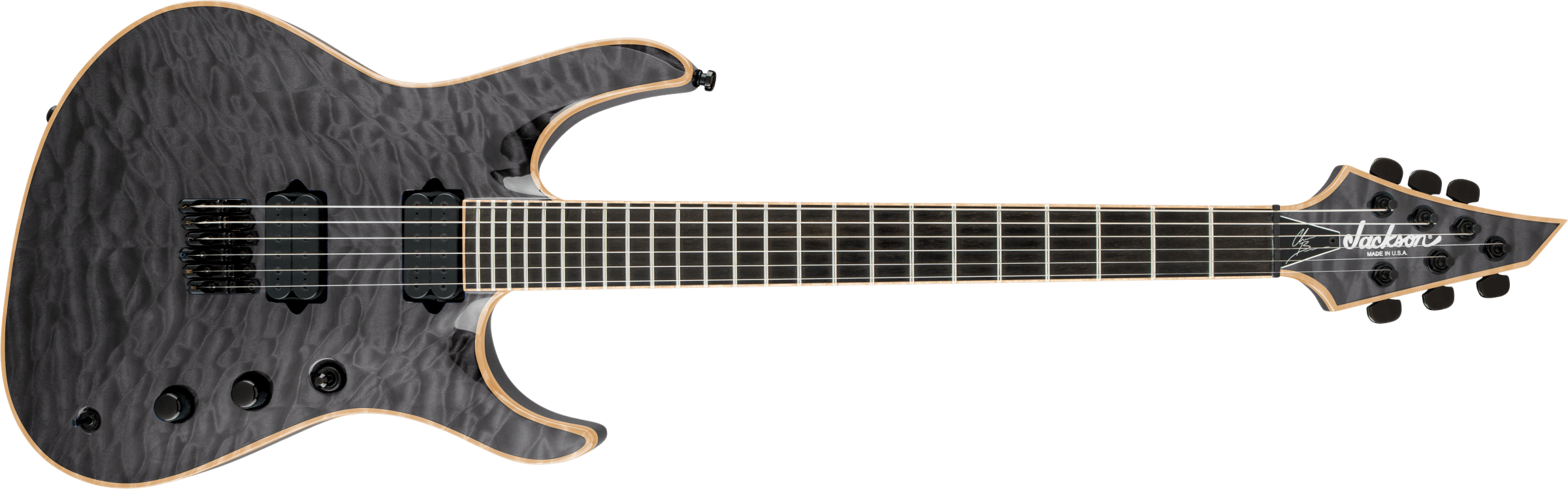 JACKSON USA Signature Chris Broderick Soloist HT6, Ebony Fingerboard, Transparent Black - 2803156885