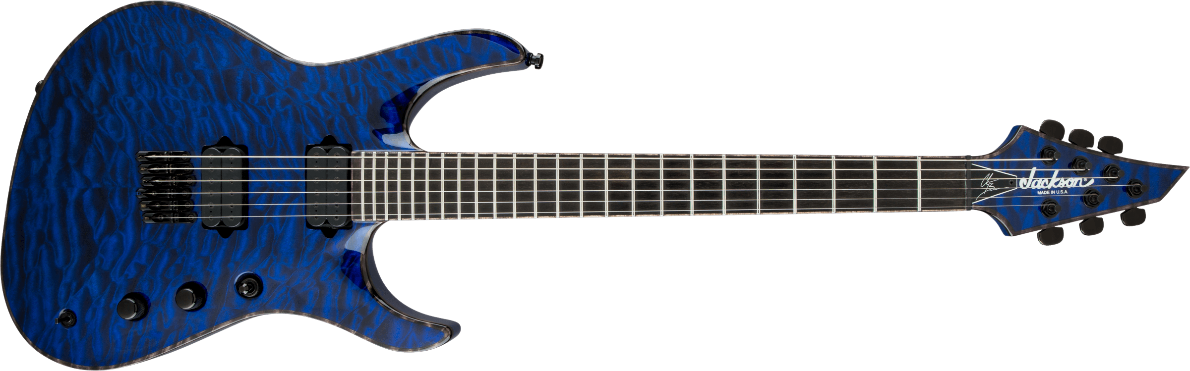 JACKSON USA Signature Chris Broderick Soloist HT6, Ebony Fingerboard, Transparent Blue - 2803156886