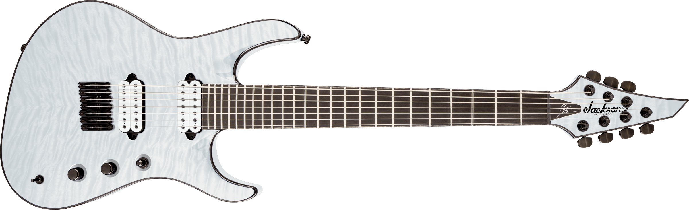 JACKSON USA Signature Chris Broderick Soloist HT7, Ebony Fingerboard, Transparent White - 2803157888