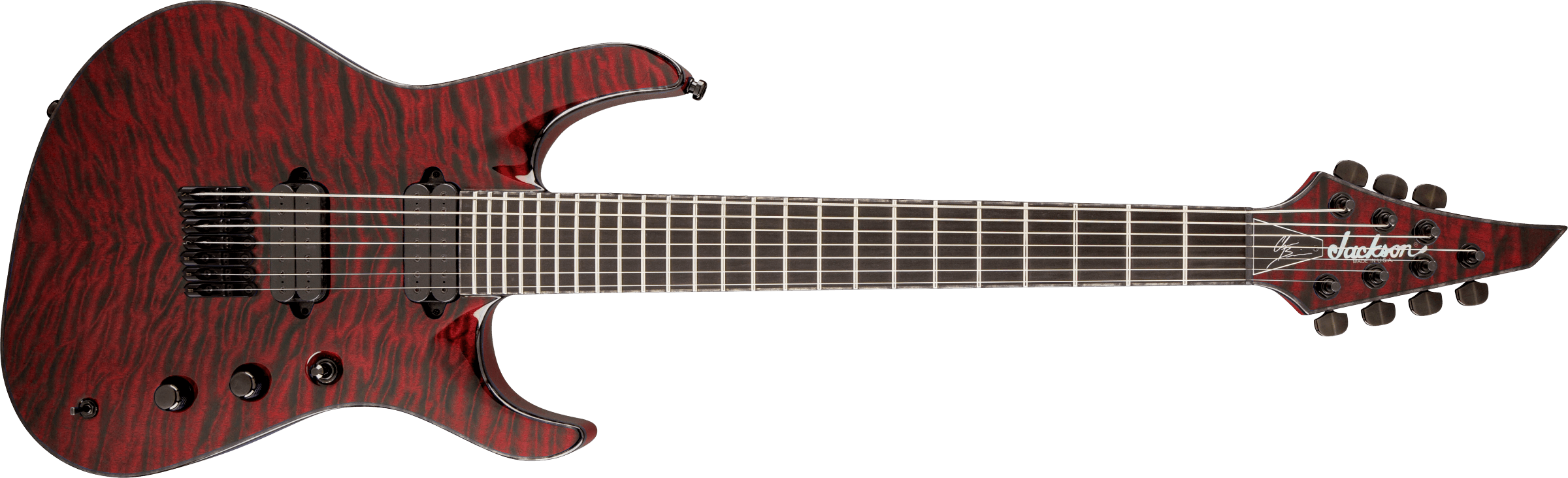 JACKSON USA Signature Chris Broderick Soloist HT7, Ebony Fingerboard, Transparent Red - 2803157890
