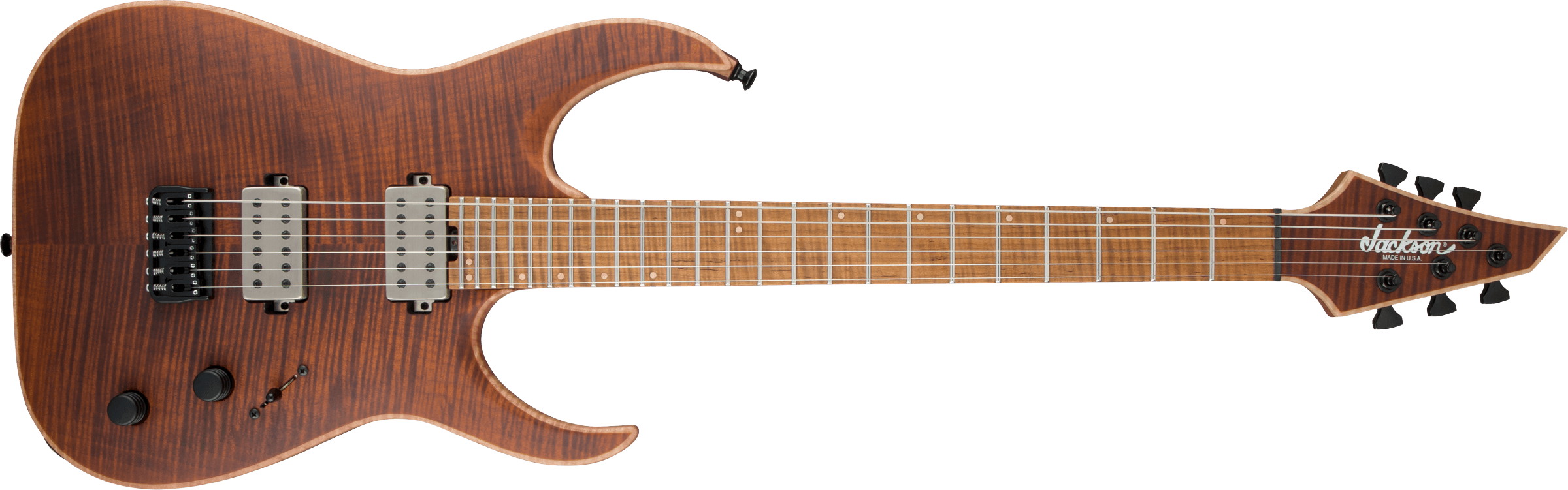 JACKSON USA Signature Misha Mansoor Juggernaut HT6FM, Caramelized Flame Maple Fingerboard, Satin Amber Tiger Eye - 2803366880