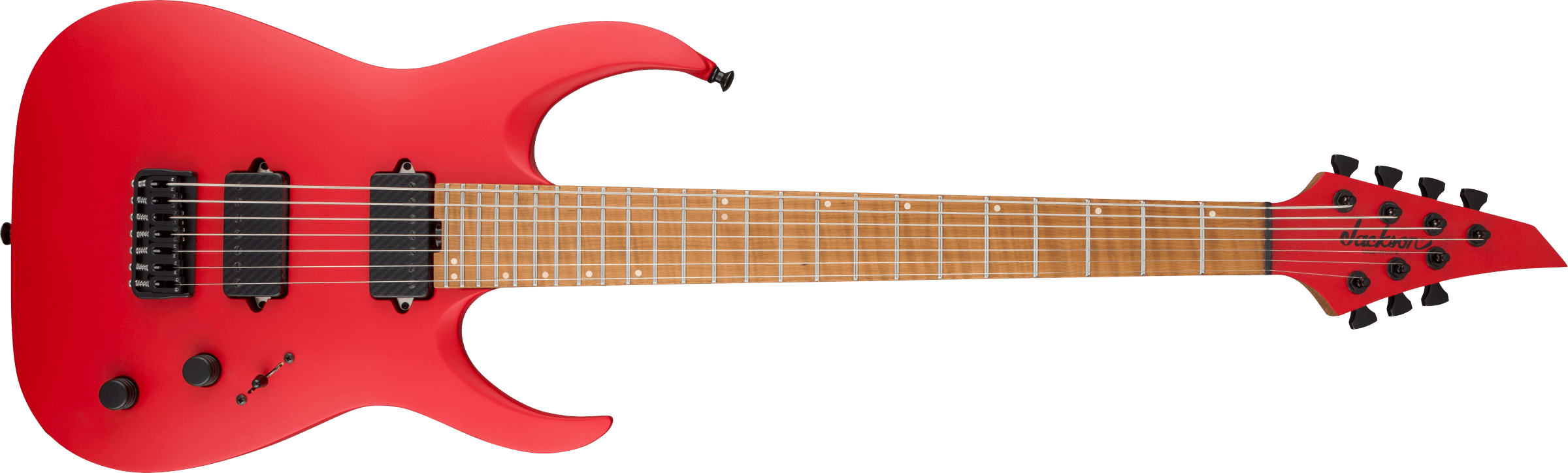 JACKSON USA Signature Misha Mansoor Juggernaut HT7, Caramelized Flame Maple Fingerboard, Satin Red - 2803367839