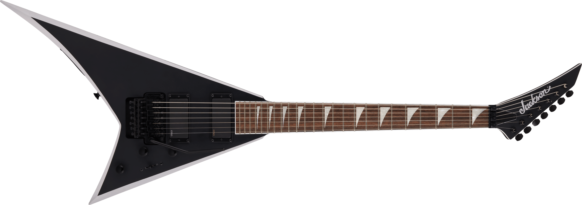 JACKSON X Series Rhoads RRX24-MG7, Laurel Fingerboard, Satin Black with Primer Gray Bevels - 2916787568