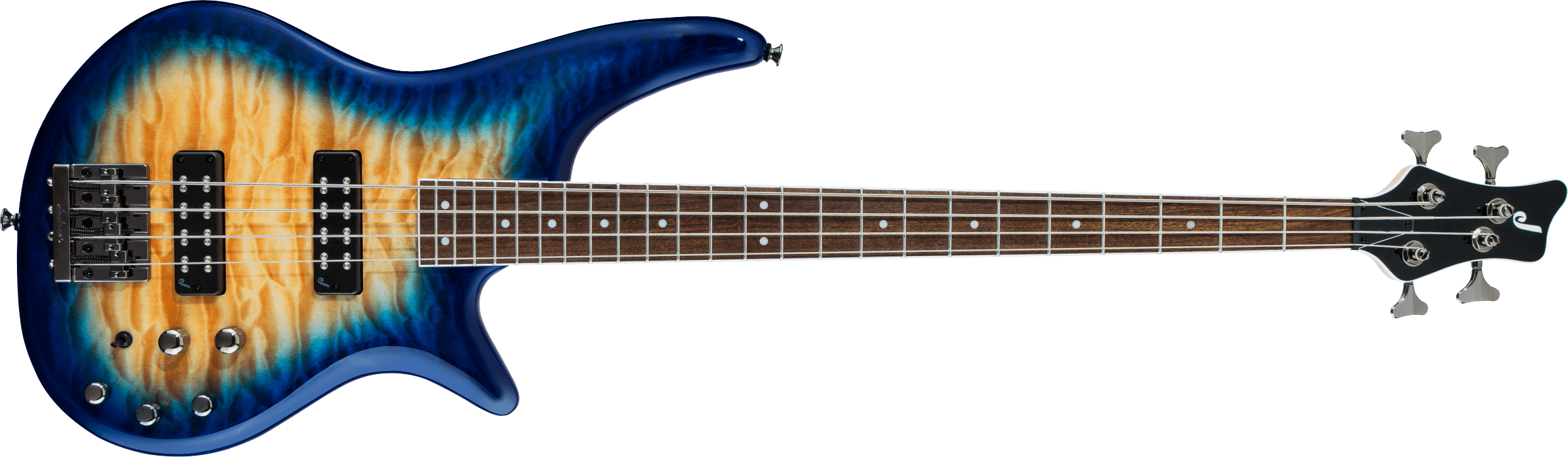 JACKSON JS Series Spectra Bass JS3Q, Laurel Fingerboard, Amber Blue Burst - 2919007558