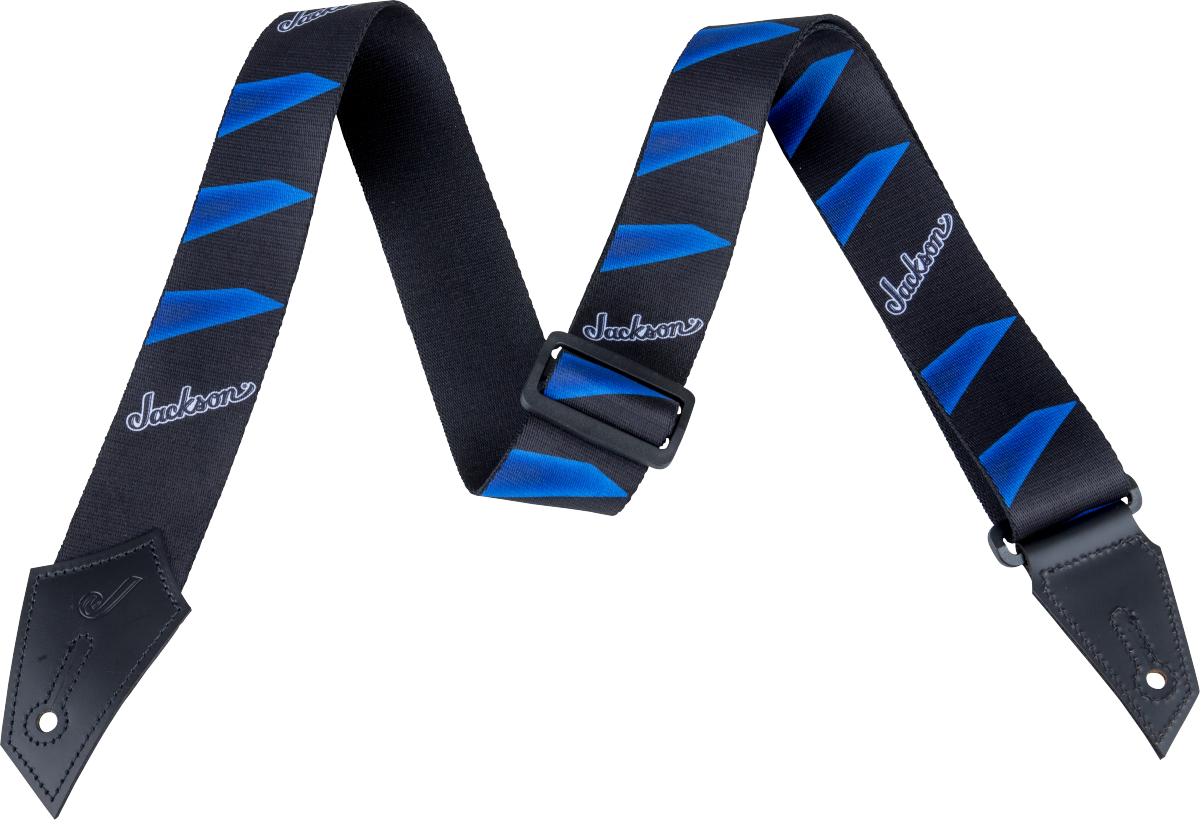 JACKSON Jackson Strap with Headstock Pattern, Black and Blue - 2994323001