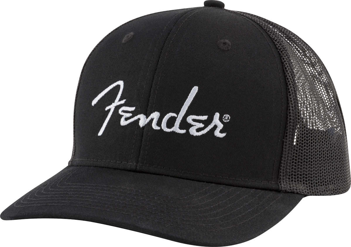 FENDER Fender Silver Thread Logo Snapback Trucker Hat, Black, One Size Fits Most - 9122421100