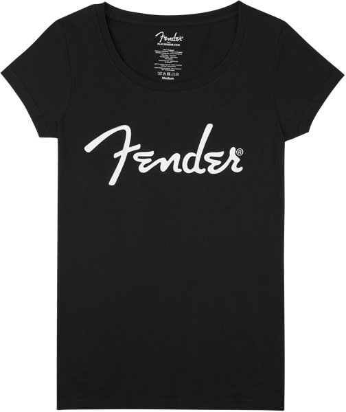 FENDER Fender Spaghetti Logo Womens Tee, Black, Large - 9193020503