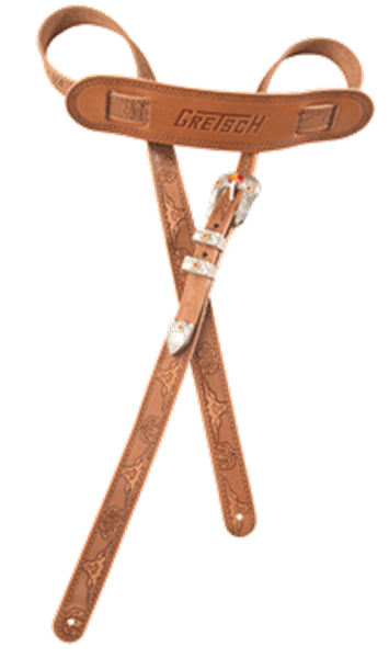 GRETSCH Gretsch Vintage Tooled Leather Guitar Strap, Russet - 9220021000
