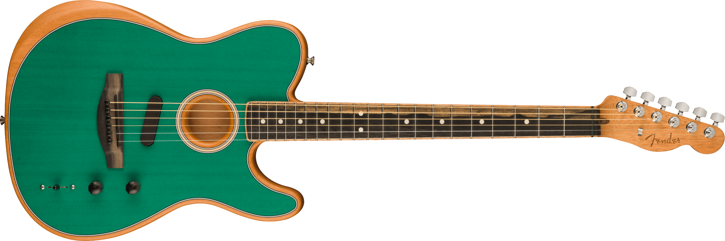 FENDER DE American Acoustasonic Telecaster, Channel-Bound Neck, Ebony Fingerboard, Aqua Teal - 0972313199