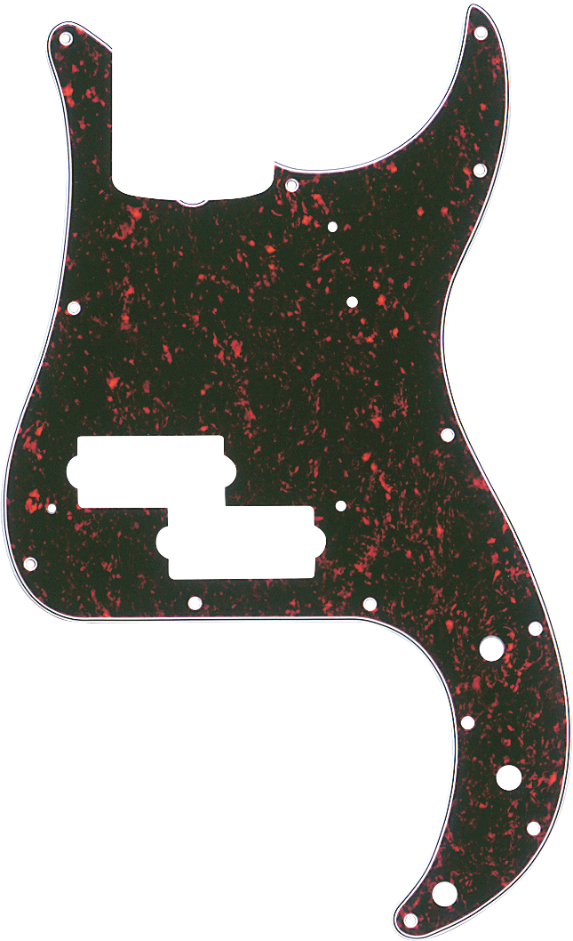 FENDER Pickguard, Precision Bass (with Truss Rod Notch), 13-Hole Vintage Mount, Brown Tortoise Shell, 4-Ply - 0992021000