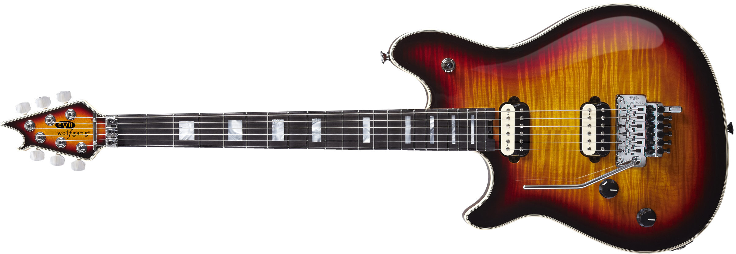 EVH Wolfgang USA Left-Hand, Ebony Fingerboard, 3-Color Sunburst - 5107910820
