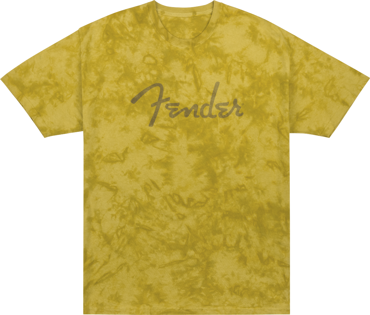 FENDER Fender Spaghetti Logo Tie-Dye T-Shirt, Mustard, S - 9122431306