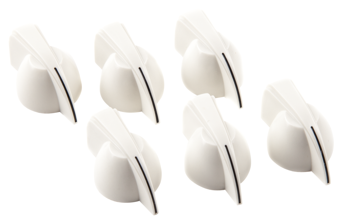 FENDER Chicken Head Amplifier Knobs, (6), White - 0073688049