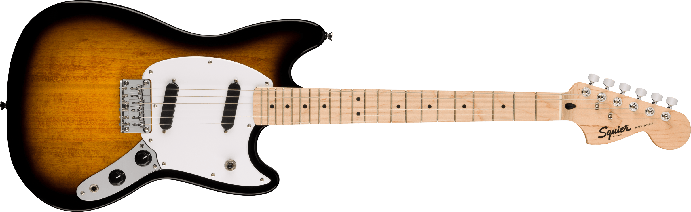 SQUIER Squier Sonic Mustang, Maple Fingerboard, White Pickguard, 2-Color Sunburst - 0373652503