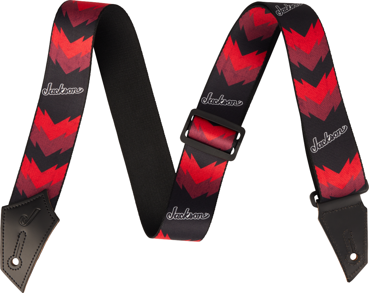 JACKSON Jackson Strap with Double V Pattern, Black and Red - 2993258002