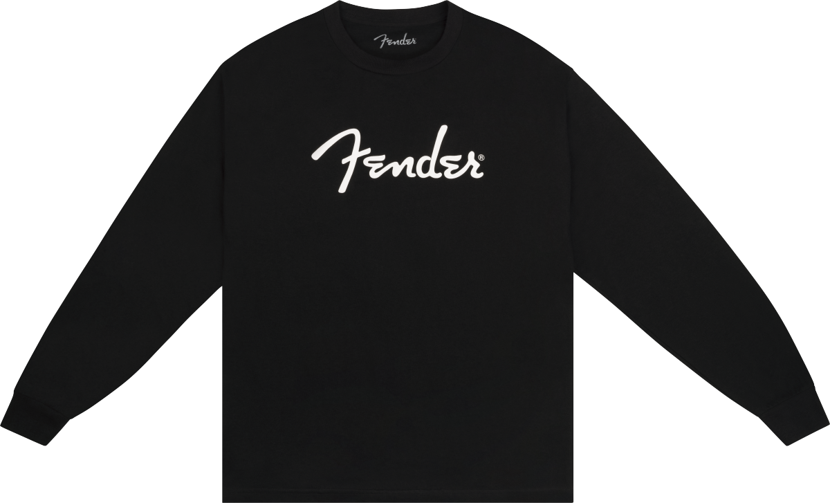 FENDER Fender Spaghetti Logo Long-Sleeve T-shirt, Black, M - 9192523406