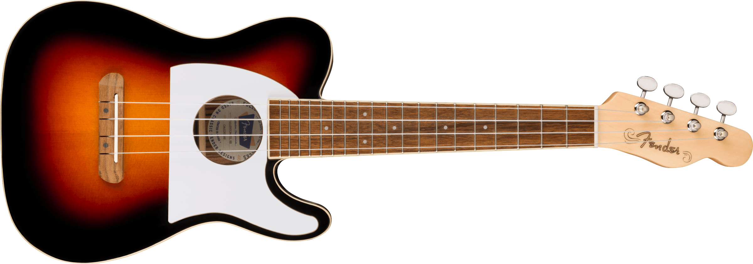 FENDER Fullerton Tele Uke, Walnut Fingerboard, White Pickguard, 2-Color Sunburst - 0970513503