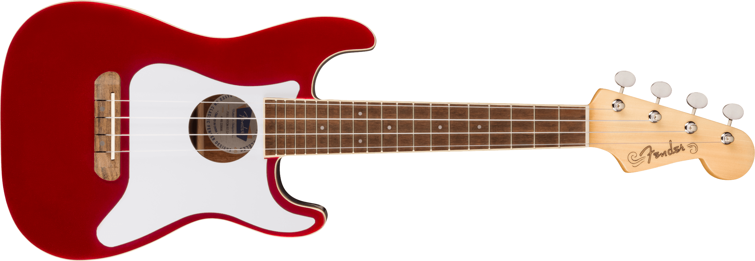 FENDER Fullerton Strat Uke, Walnut Fingerboard, White Pickguard Candy Apple Red - 0970523509