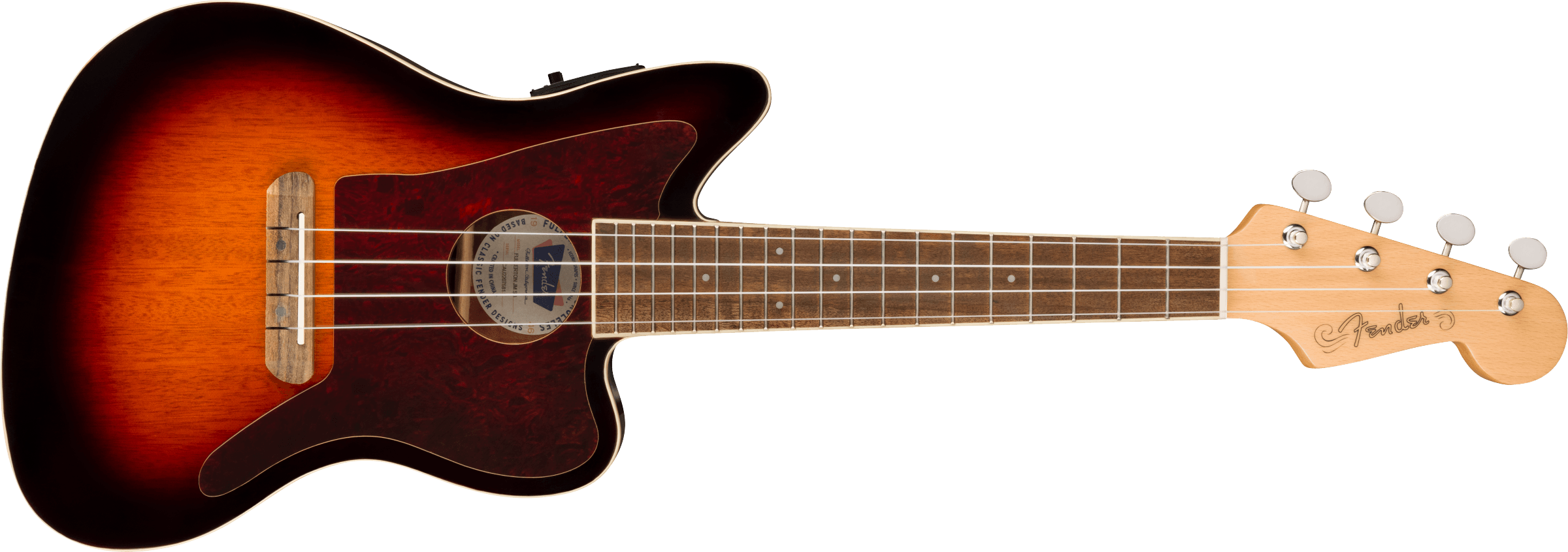 FENDER Fullerton Jazzmaster Uke, Walnut Fingerboard, Tortoiseshell Pickguard, 3-Color Sunburst - 0970533500