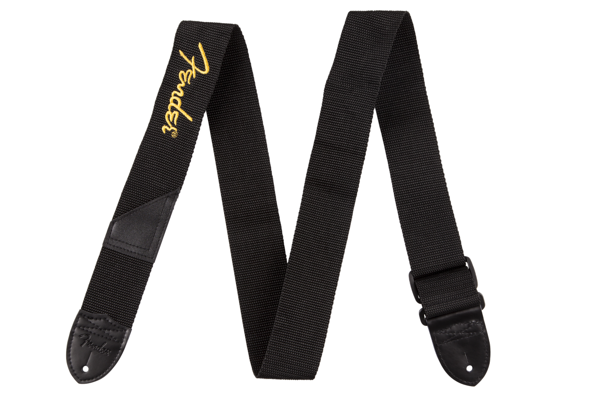 FENDER Fender Logo Strap, Black/Yellow Logo, 2 - 0990662070
