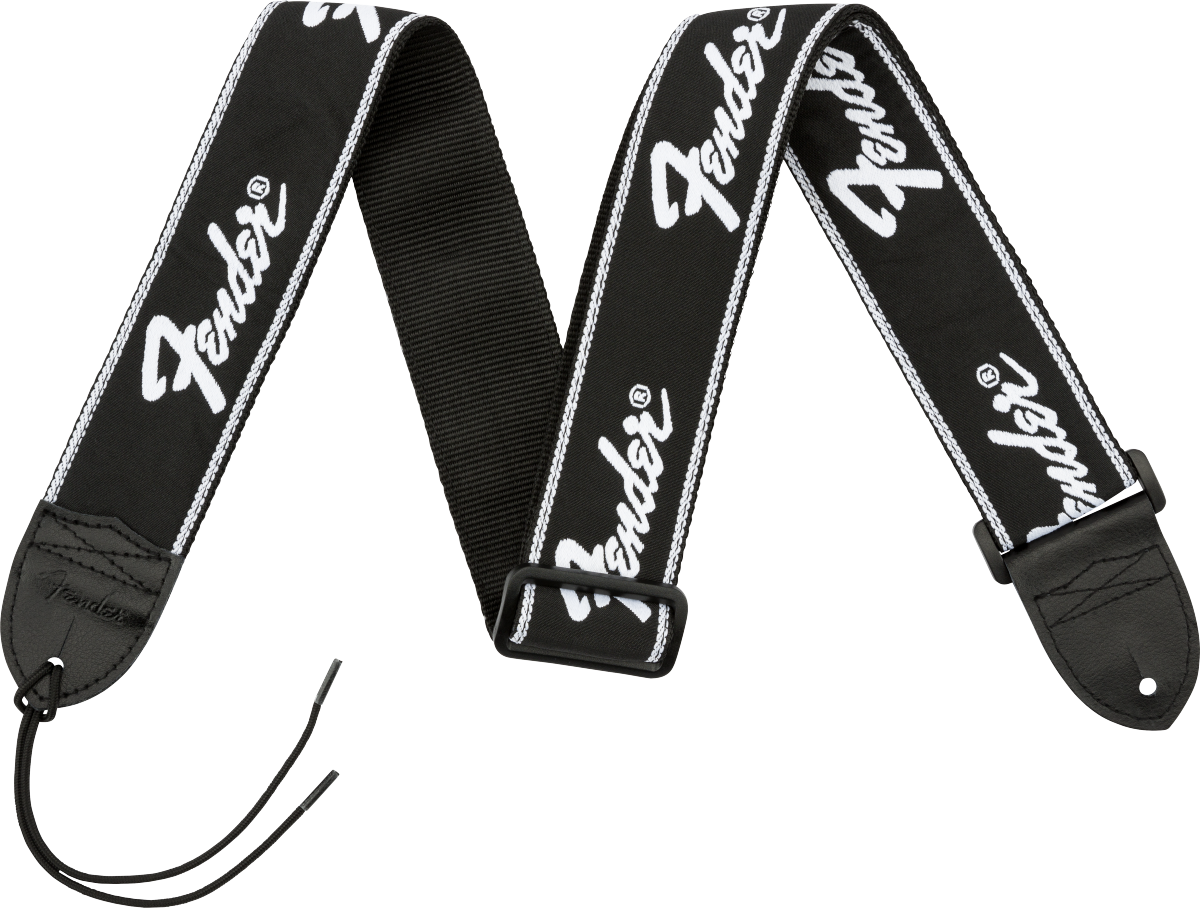 FENDER Running Logo Strap, Black/White Logo, 2 - 0990671000