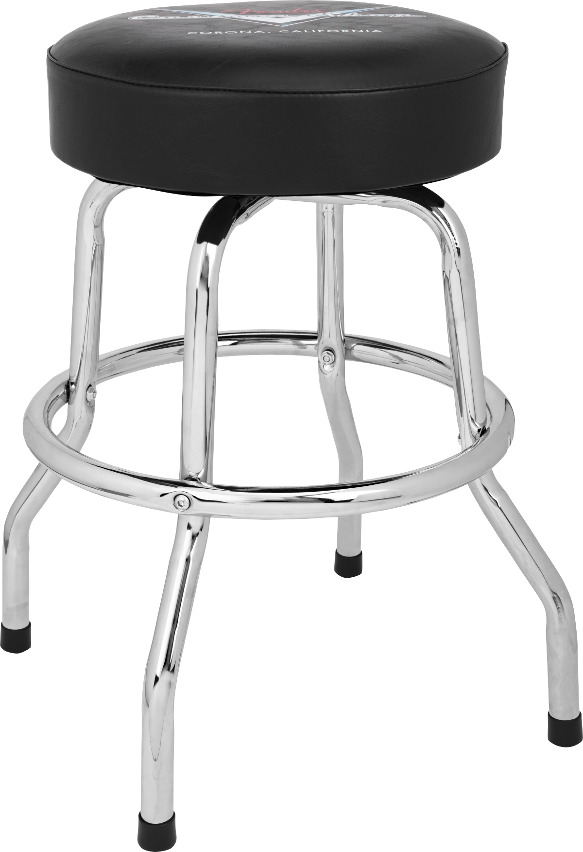 FENDER Fender Custom Shop Chevron Logo Barstool, Black/Chrome, 24 - 9192022005