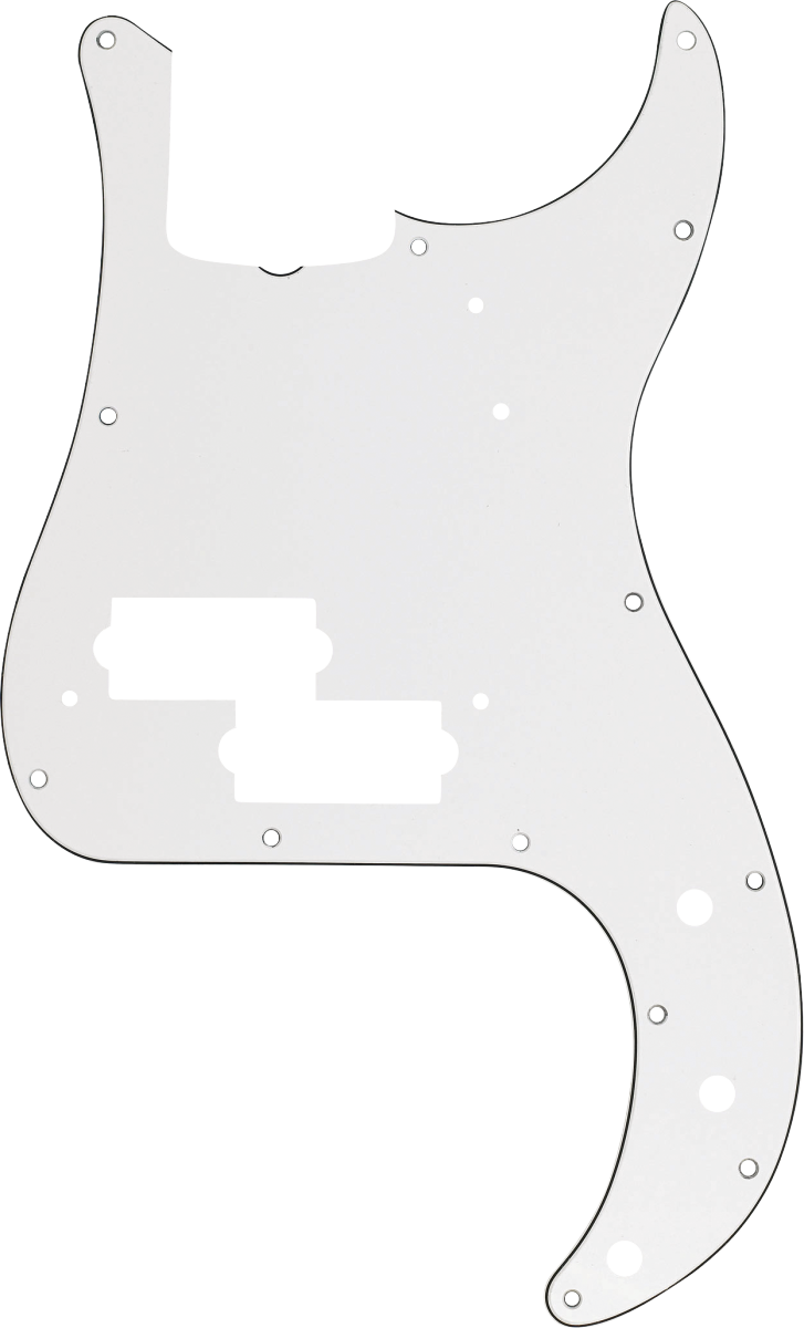 FENDER Pickguard, Precision Bass 13-Hole Vintage Mount (with Truss Rod Notch), White, 3-Ply - 0991361000
