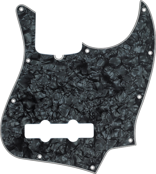 FENDER Pickguard, Jazz Bass, 10-Hole Mount, Black Pearl, 4-Ply - 0992171000