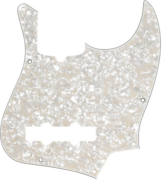 FENDER Pickguard, Jazz Bass, White Pearloid, 10-Hole Mount, 4-Ply - 0992170000