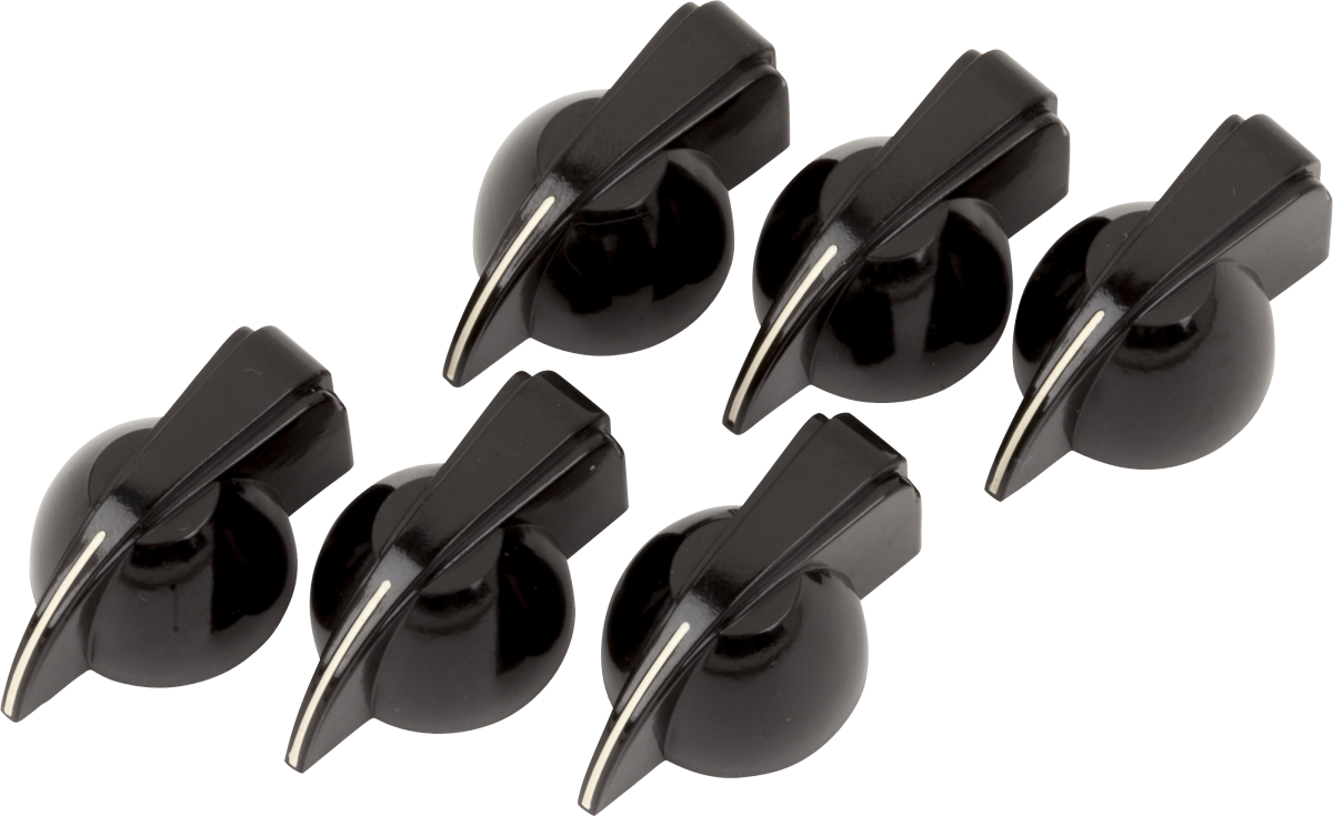 FENDER Pure Vintage Black Chicken Head Amplifier Knobs, (6) - 0990935000