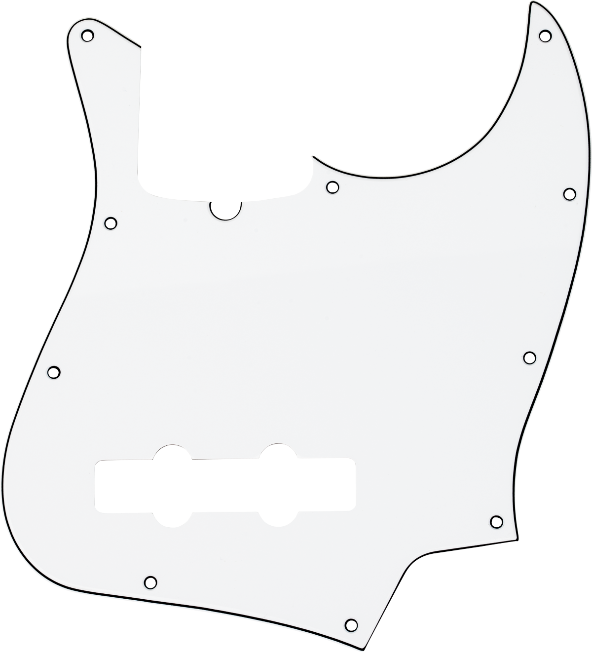 FENDER Pickguard, Jazz Bass, 10-Hole Mount (with Truss Rod Notch), W/B/W, 3-Ply - 0991335000