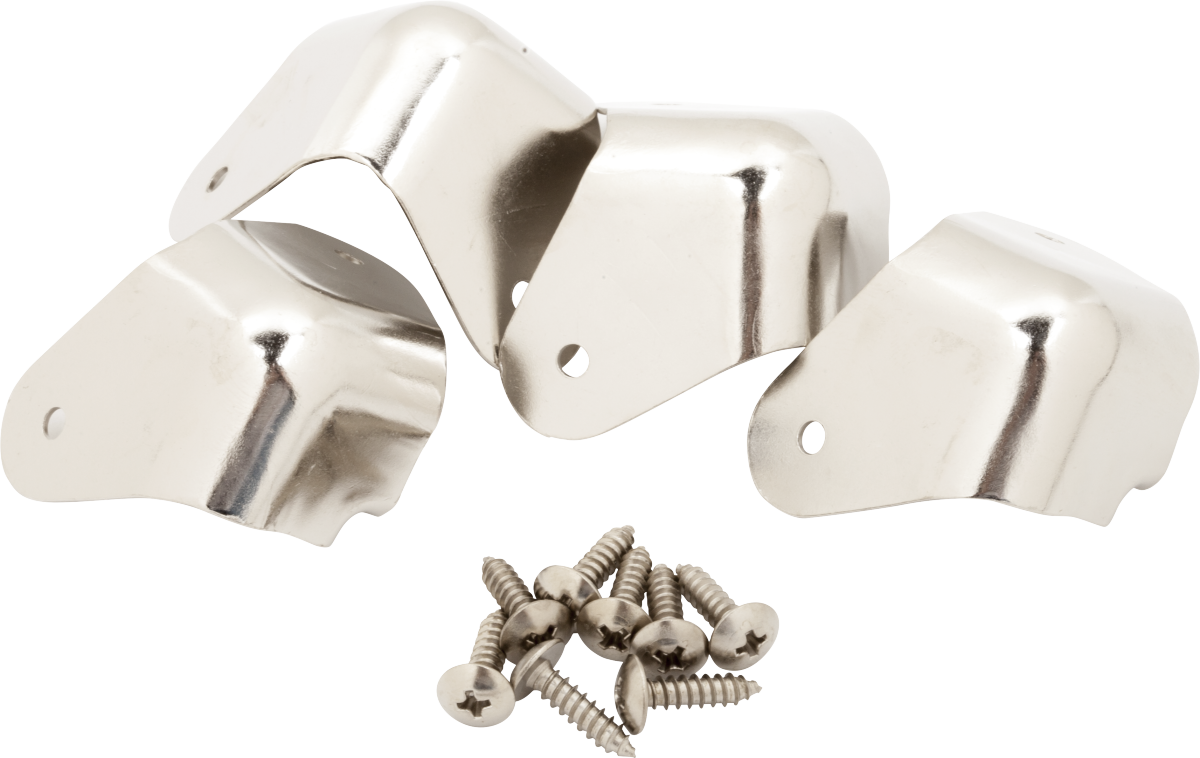 FENDER Pure Vintage 2-Screw Mount Amplifier Corners, (4), Nickel - 0991348000