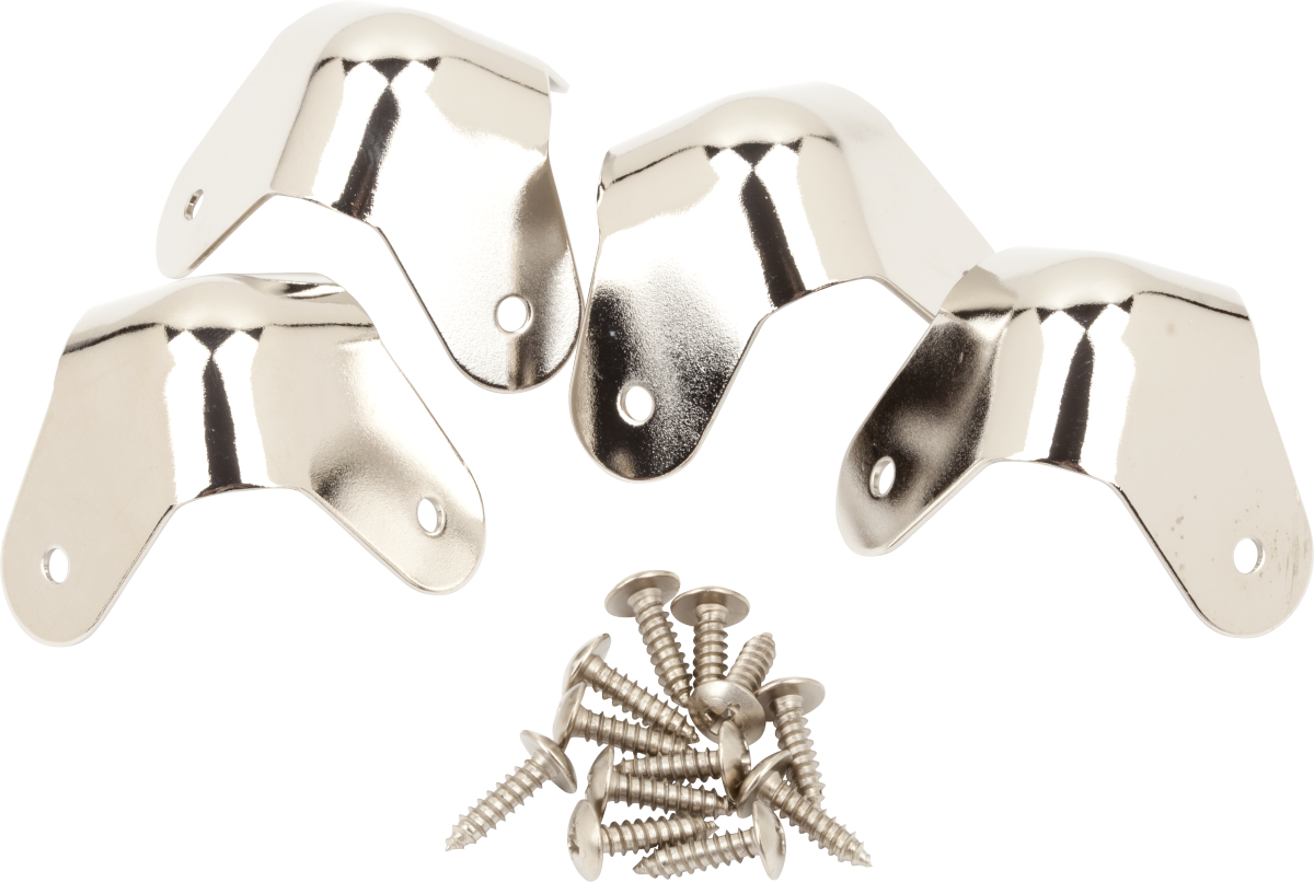 FENDER Pure Vintage 3-Screw Mount Amplifier Corners, (4), Nickel - 0991350000