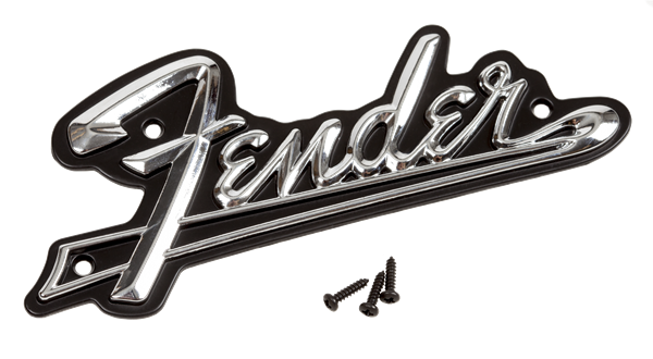FENDER Fender Black Panel Amplifier Logo, Silver/Black - 0994093000