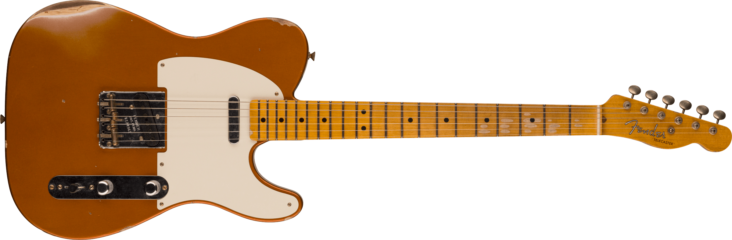 FENDER 2023 Limited Edition Reverse 50s Telecaster Relic, 1-Piece Rift Sawn Maple Neck, Burnt Copper - 9236053003