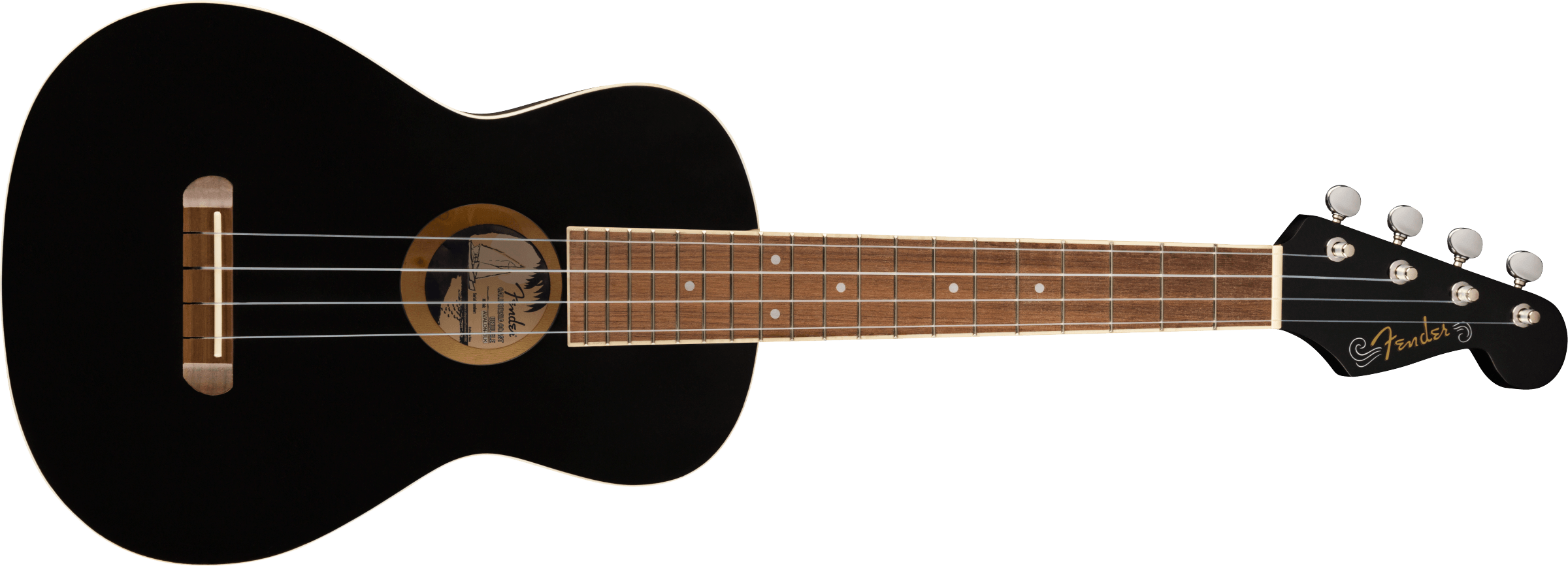 FENDER Avalon Tenor Ukulele, Walnut Fingerboard, Black - 0970450506